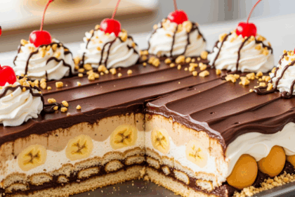 Banana Split Cake With Chocolate Frosting