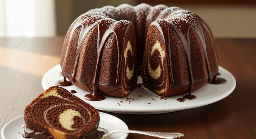 Marble Cake With Chocolate And Vanilla Cake Mix