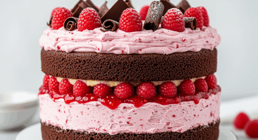 Vegan Chocolate Cake With Raspberries