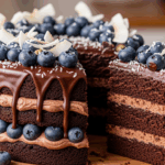 Chocolate Cake With Blueberries And Coconut