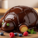 Turtle-Shaped Cake With Chocolate Glaze