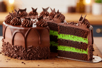 Chocolate Cake With Green Center
