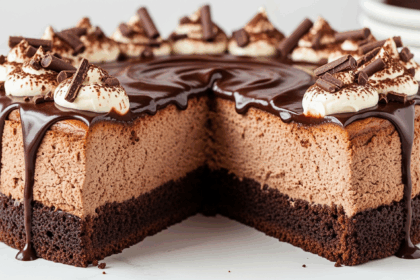 Chocolate Cheesecake With Cake Crust