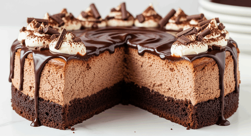 Chocolate Cheesecake With Cake Crust