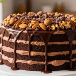 Layered Cake With Nuts And Chocolate