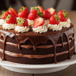 Chocolate Cake With Strawberries And Icing