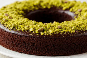 Chocolate Cake With Pistachio Topping