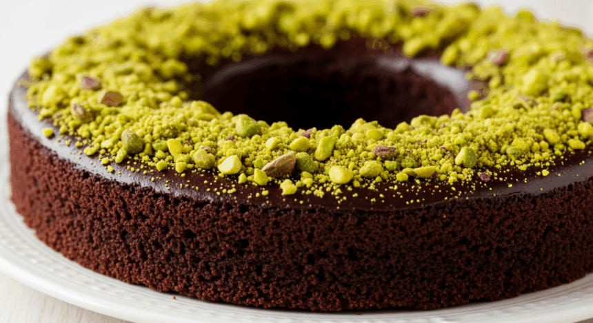 Chocolate Cake With Pistachio Topping