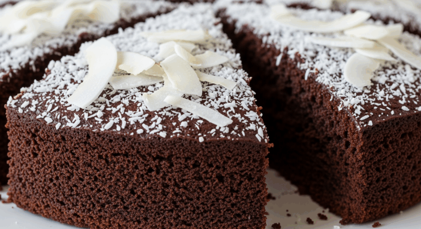 Chocolate Cake With Coconut Shavings