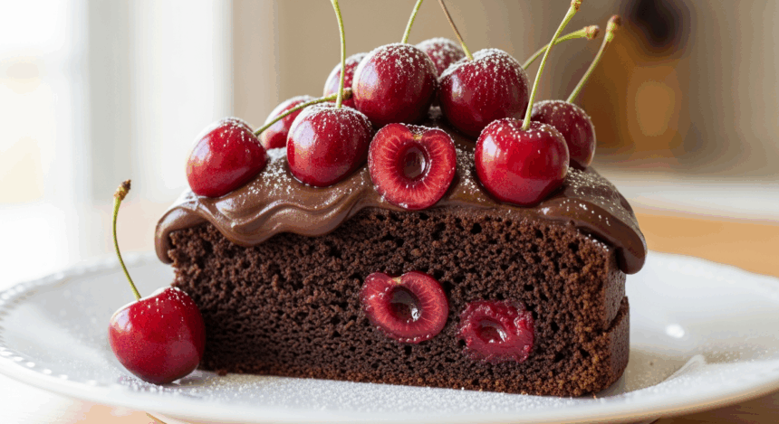 Easy Chocolate Cake With Cherries