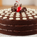 Chocolate Cake With White Polka Dots