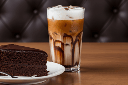 Iced Coffee With Chocolate Cake