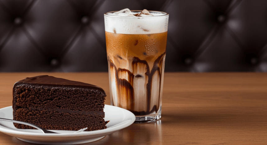 Iced Coffee With Chocolate Cake