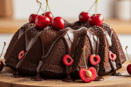 Chocolate Bundt Cake With Cherry