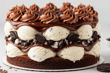 Ice Cream Cake With Chocolate Frosting