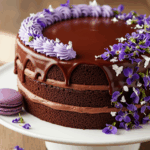 Chocolate Cake With Purple Accents