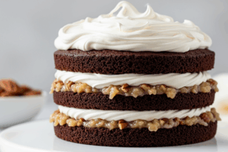 German Chocolate Cake With Swiss Meringue Buttercream