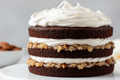 German Chocolate Cake With Swiss Meringue Buttercream