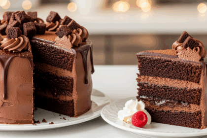 Chocolate Cake With Brownie Filling