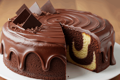Marble Cake With Chocolate Icing