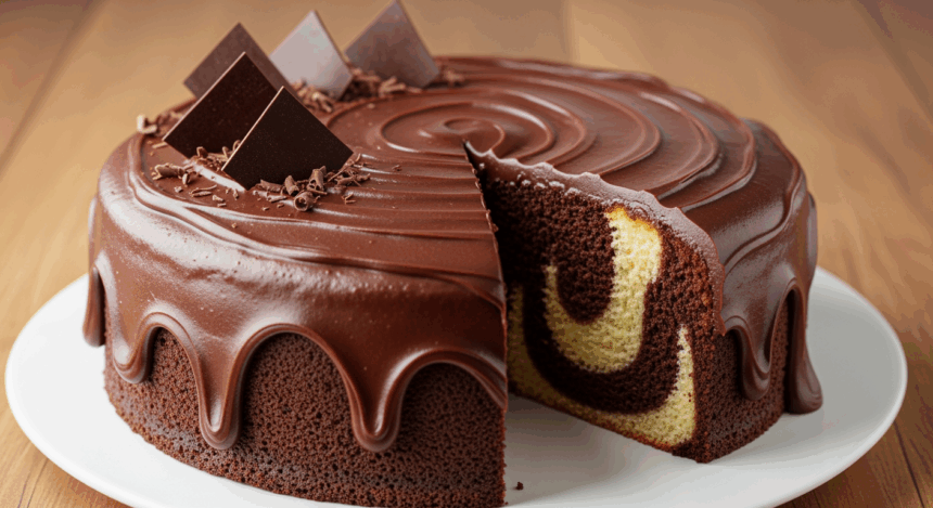 Marble Cake With Chocolate Icing