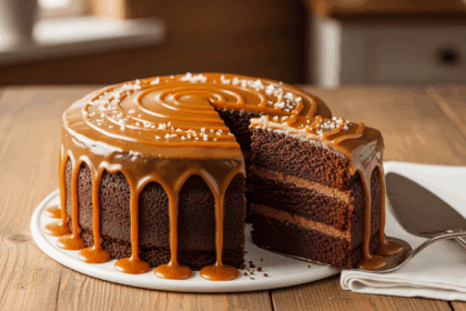 Chocolate Cake With Caramel Glaze