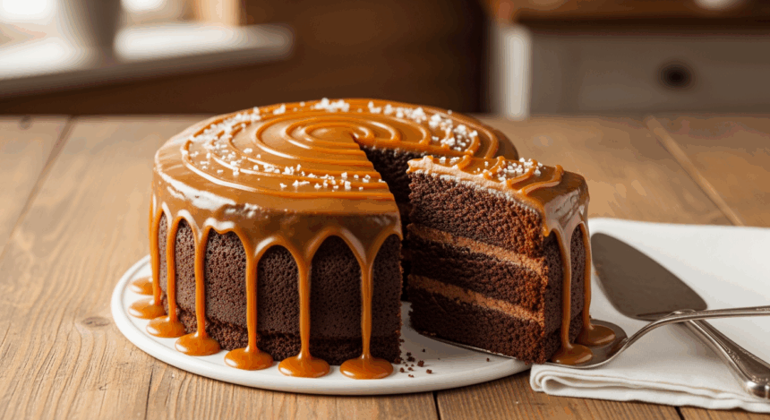 Chocolate Cake With Caramel Glaze