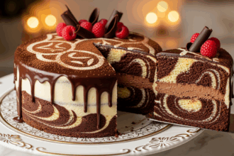 Marble Cake With Chocolate Mousse Filling