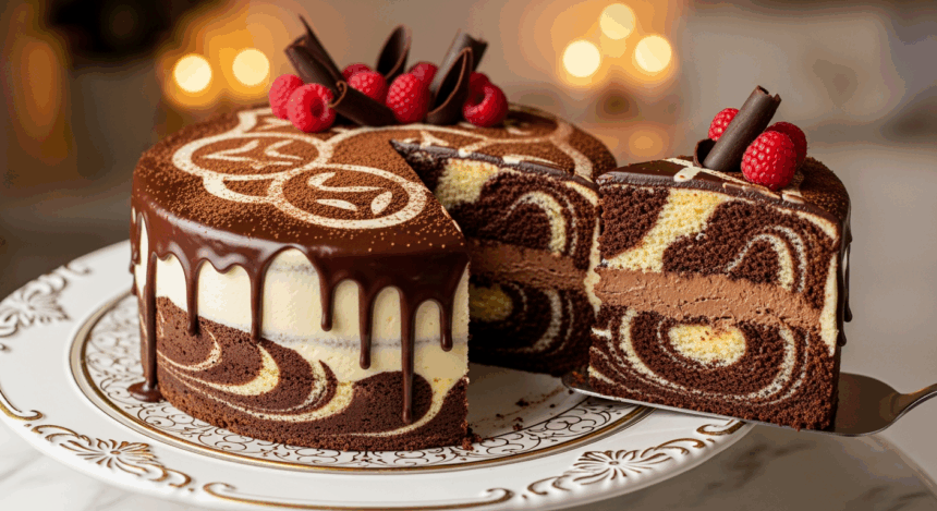 Marble Cake With Chocolate Mousse Filling