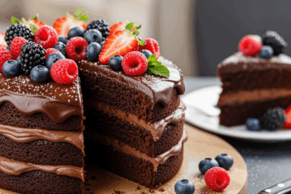 Vegan Chocolate Cake With Berries