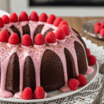 Chocolate Bundt Cake With Pink Frosting