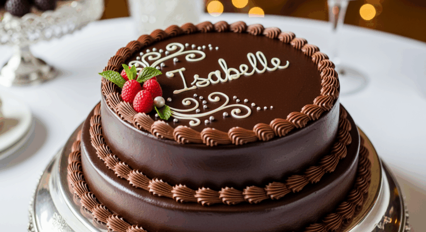 Chocolate Cake With Name Design