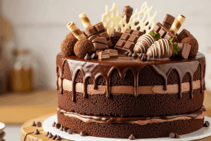 Chocolate Drip Cake With Chocolates On Top