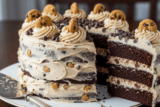 Chocolate Cake With Cookie Dough Frosting