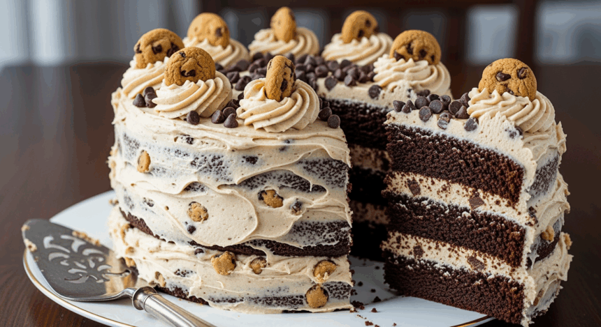 Chocolate Cake With Cookie Dough Frosting