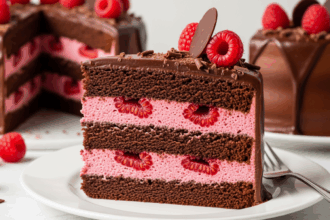 Chocolate Cake With Raspberry Mousse Filling