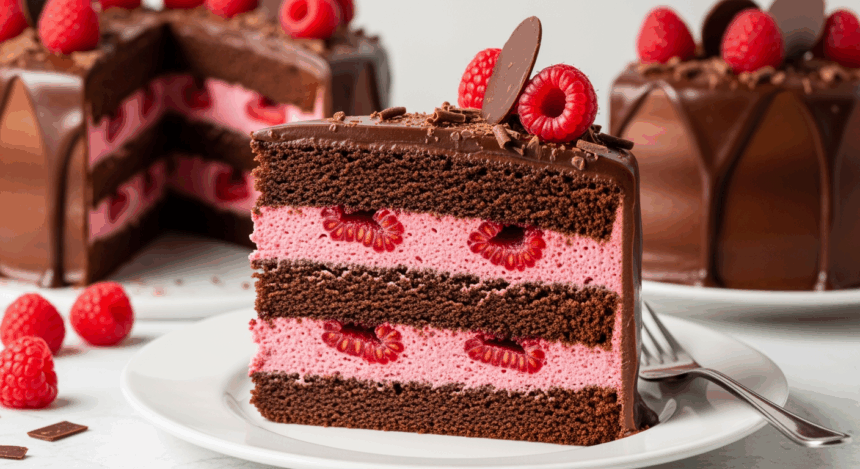 Chocolate Cake With Raspberry Mousse Filling