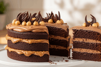 Chocolate Cake With Praline Frosting