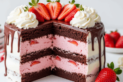 Chocolate Cake With Strawberry Mousse Filling