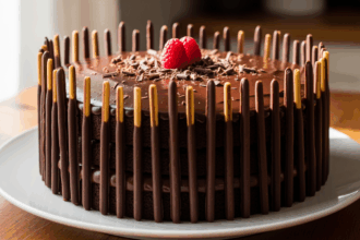 Chocolate Cake With Chocolate Sticks
