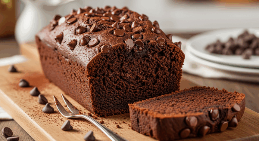 Chocolate Loaf Cake With Chocolate Chips