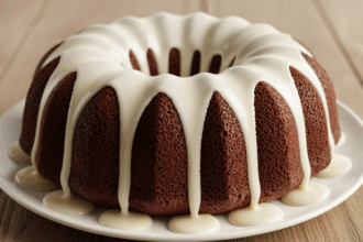Chocolate Bundt Cake With White Glaze