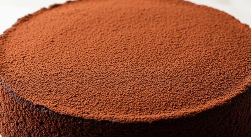Chocolate Cake With Cocoa Powder Topping