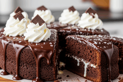 Chocolate Poke Cake With Ganache