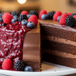 Chocolate Cake With Berry Sauce