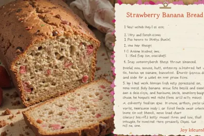 Strawberry Banana Bread Recipe Card