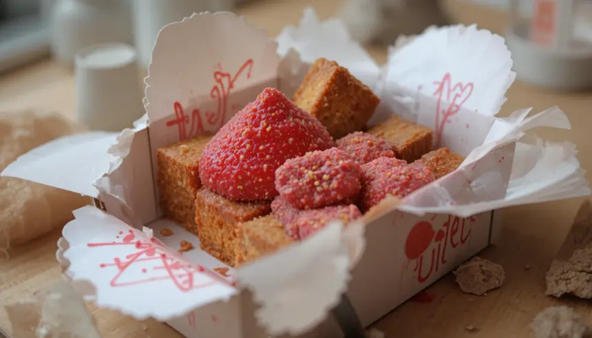 Red Cake In Bento Box