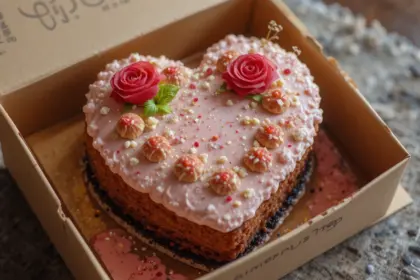 Heart-Shaped Cake In Bento Box