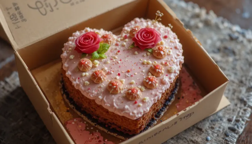 Heart-Shaped Cake In Bento Box