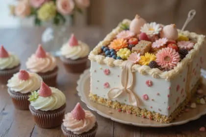 Bento Box Cake And Cupcakes